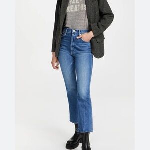 MOTHER high waisted smokin double ankle jeans in broken record